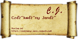 Czékmány Jenő névjegykártya